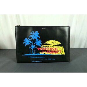 Saint Laurent Waiting For Sunset Black Leather Pouch